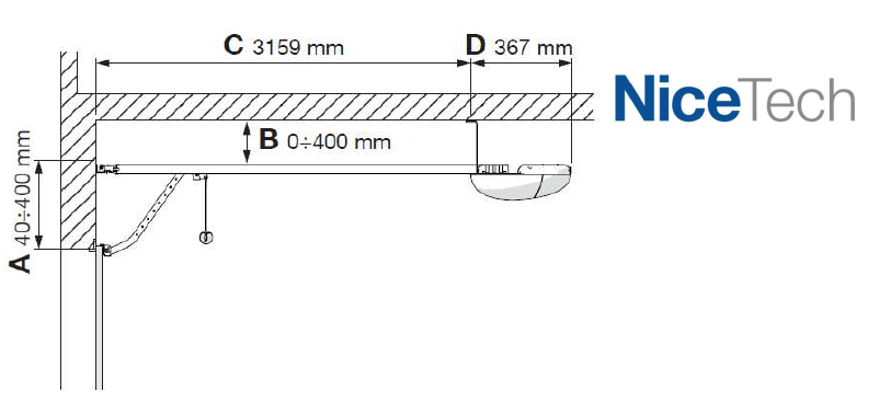 Moovo MD432 napęd z paskiem, 2 piloty