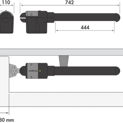Moovo XW432 - 2 piloty, lampa